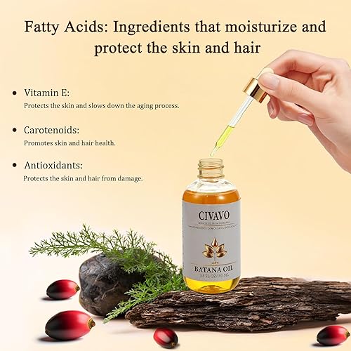 Miniatura 6 de Aceite de batana orgánico para el crecimiento del cabello, 100% puro natural prensado nutritivo aceite de batana mascarilla para el cabello contra