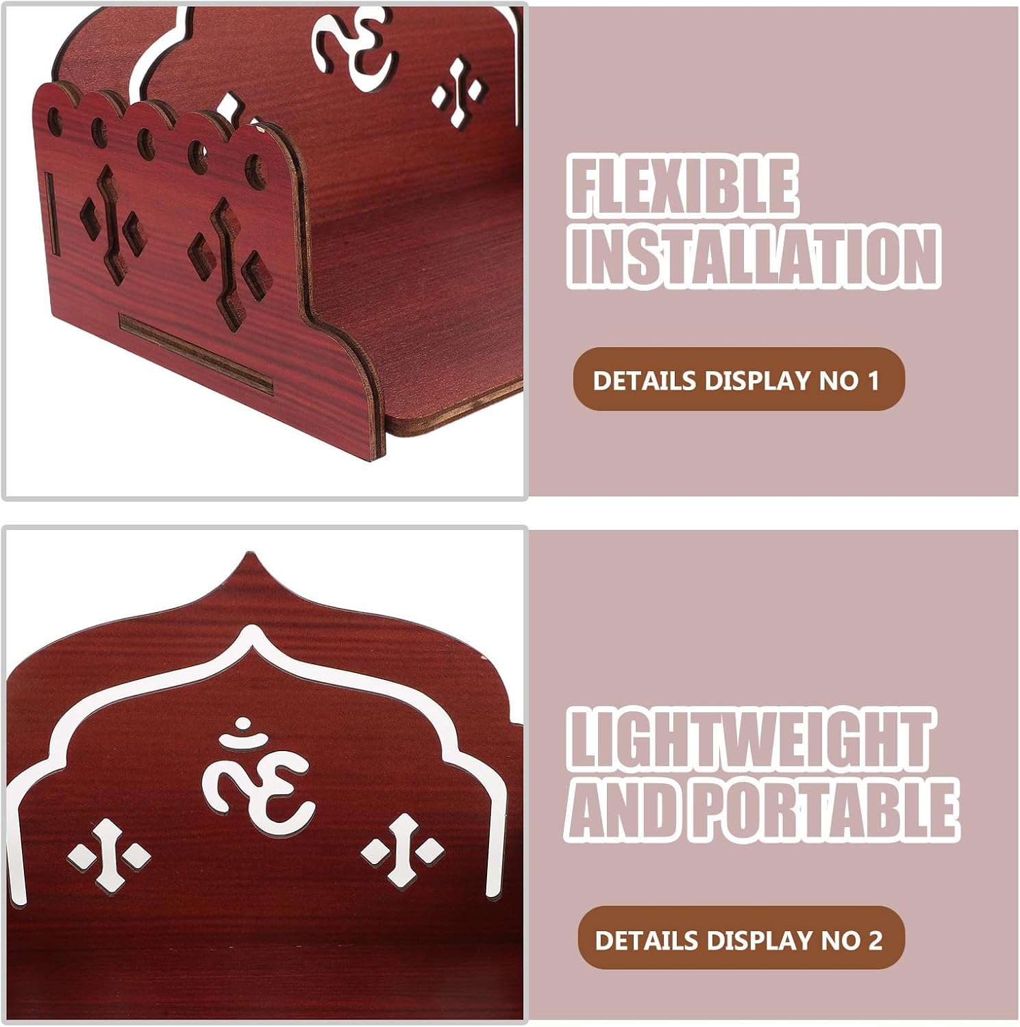 Wall Mounted Wooden Altar Shelf for Home Prayer Corner Table, Small Space-Saving Buddhist Altar Shelf User-Friendly Maintenance for Meditation and Worship