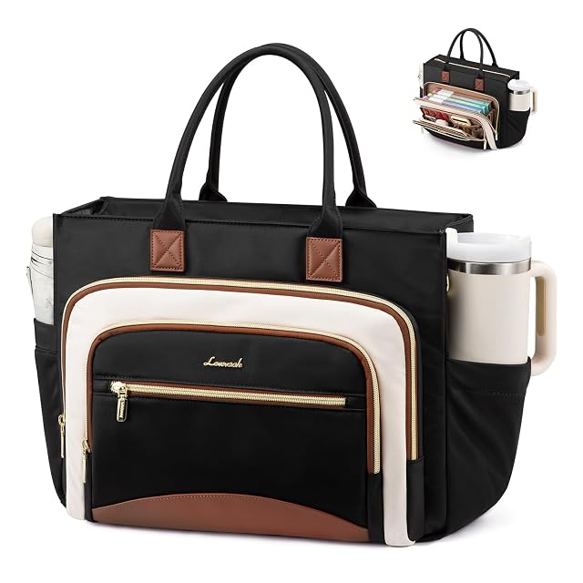 LOVEVOOK Work Tote Bags for Women Laptop Tote Bag for Women With Large Cup Holder Teacher Nurse Bags