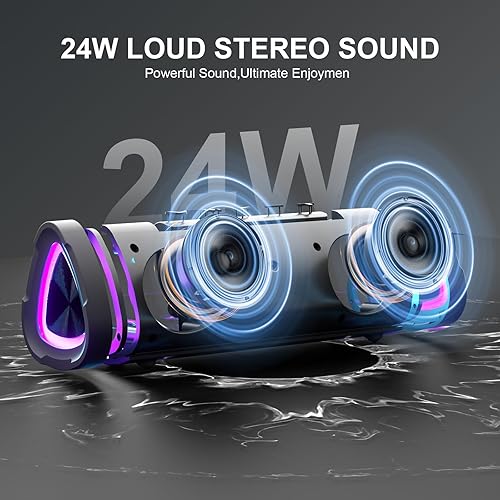 Miniatura 4 de Vanzon Altavoz Bluetooth portátil V40, altavoces inalámbricos con sonido estéreo de 24 W, IPX7 impermeable, tiempo de reproducción 24 horas,