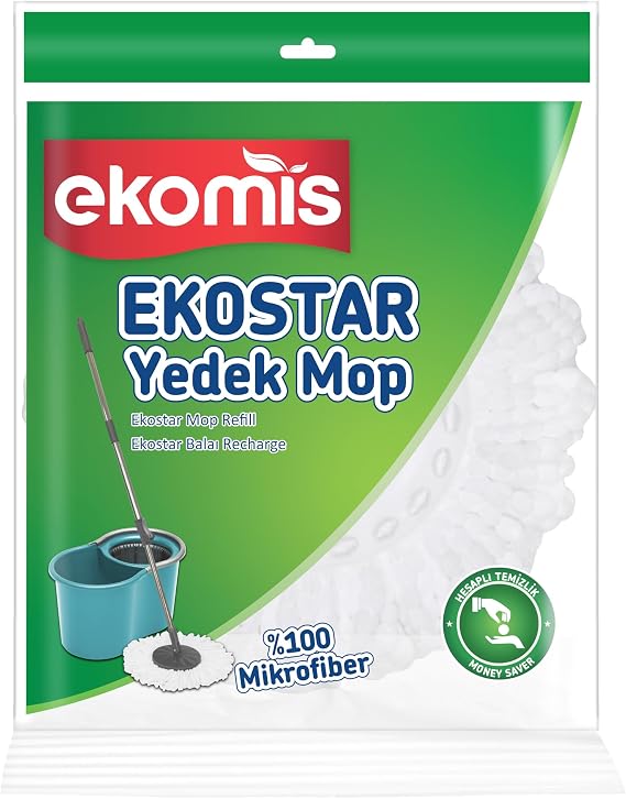 Ekostar Yedek Mop Başlık, Mikrofiber Temizlik Teknolojisi, Etkili Toz ve Kir Tutma