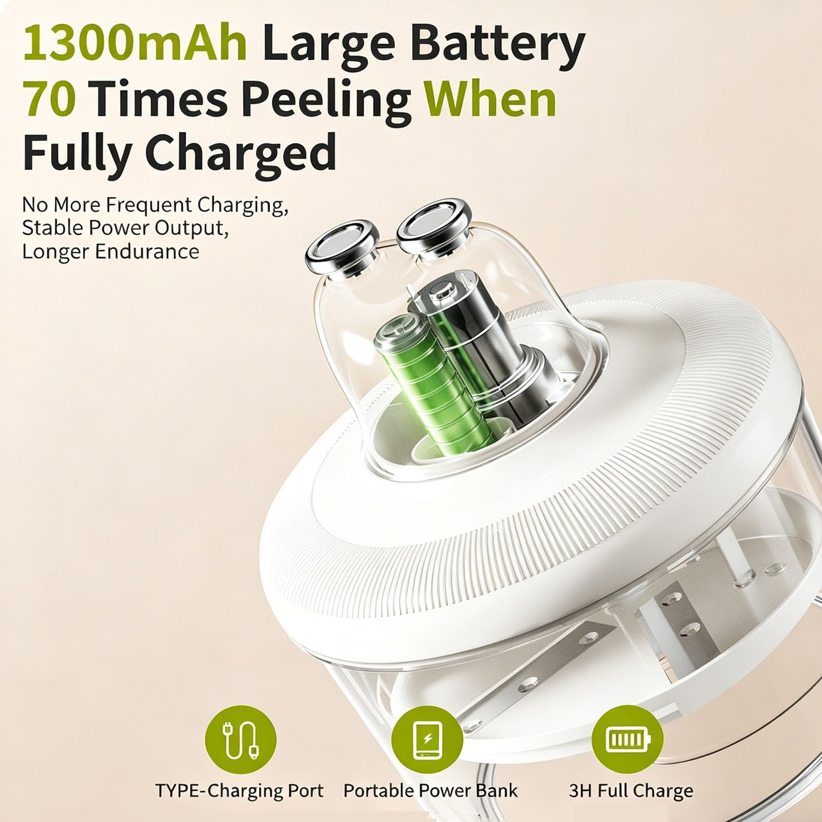 Pelador eléctrico de frutas, pelador automático recargable por USB para uvas, ajo, cerezas, tomates, ciruelas, modo dual, herramienta de cocina eficiente