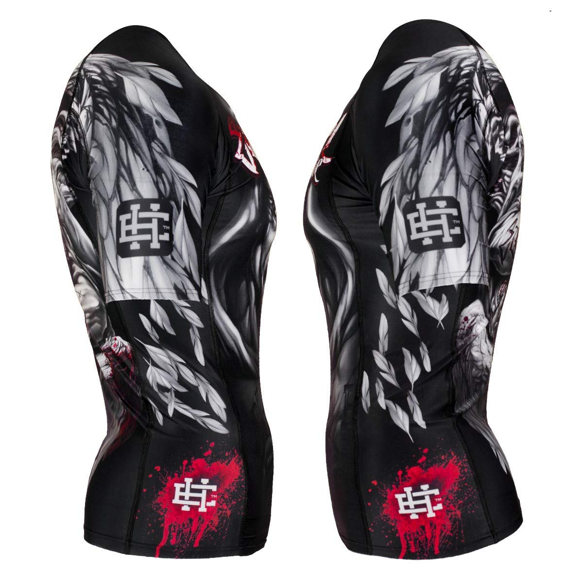 Koszulka kompresyjna z krótkim rękawem Rashguard Hardcore Training Rash Guard, męska koszula kompresyjna, MMA, bokserska, koszulka funkcyjna, męska koszulka z krótkim rękawem, koszulka kompresyjna, męska koszulka do biegania, koszulka sportowa.., Ezechiel