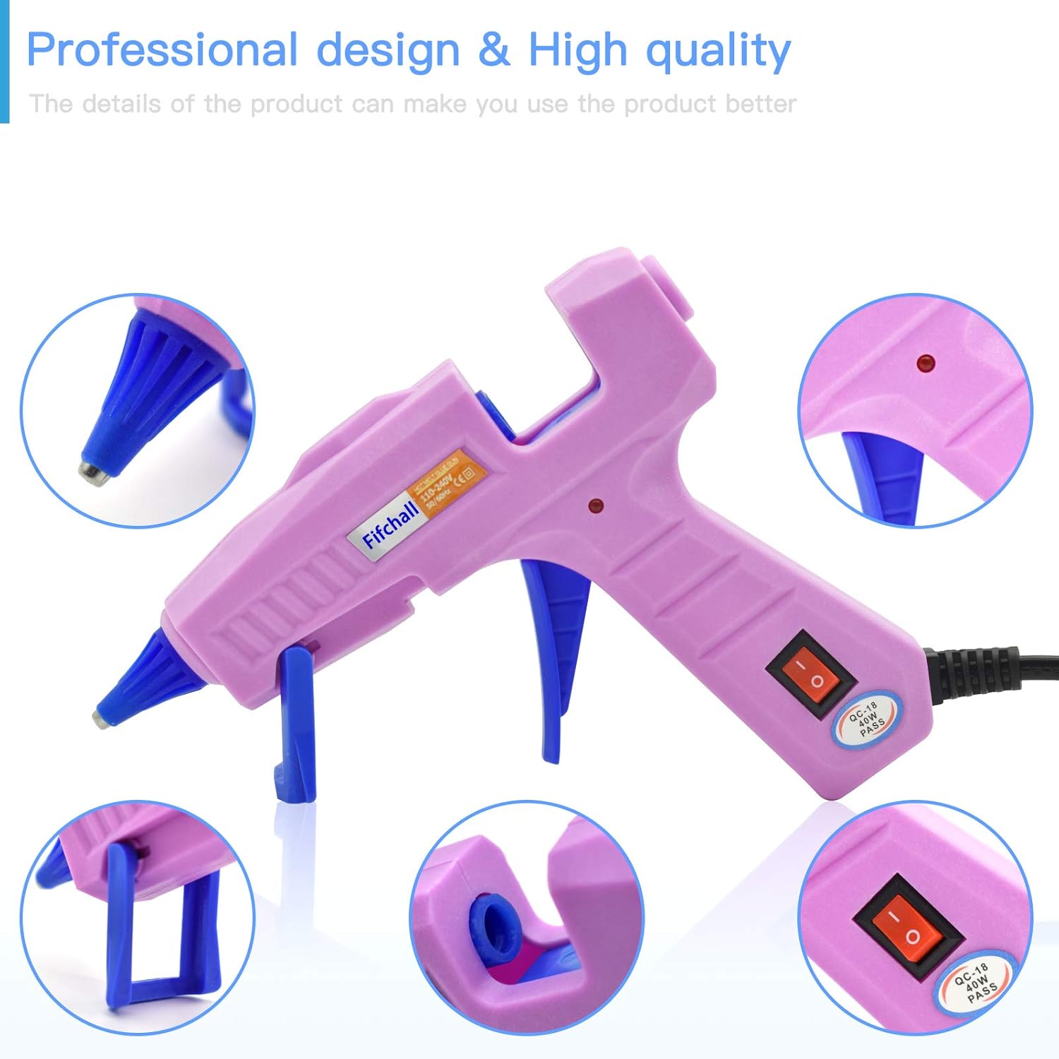Hot Glue Gun with Glue Sticks, 40W Mini Hot Melt Glue Gun Kit with Wood craft Sticks, High Temp Melting Glue Gun Set with Carry Bag, Glue Gun Mini for Crafts and Arts, School, Home, Sealing : Arts, Crafts & Sewing