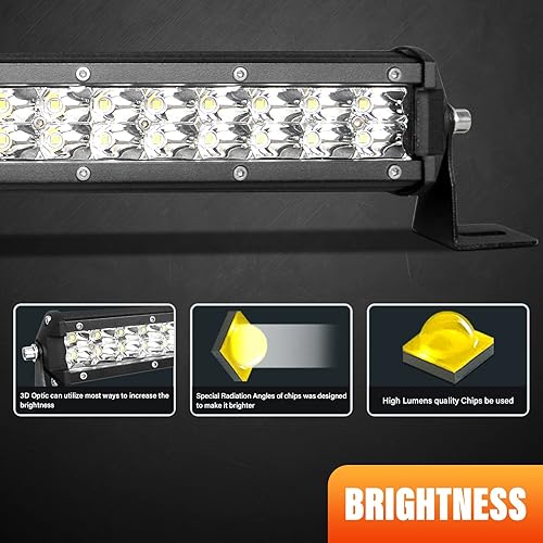 Miniatura 6 de SKYWORLD Barra de luz delgada de 24 pulgadas, 180 W, haz de punto LED, luz de trabajo de doble fila, lámpara antiniebla, impermeable, para 4x4, SUV,