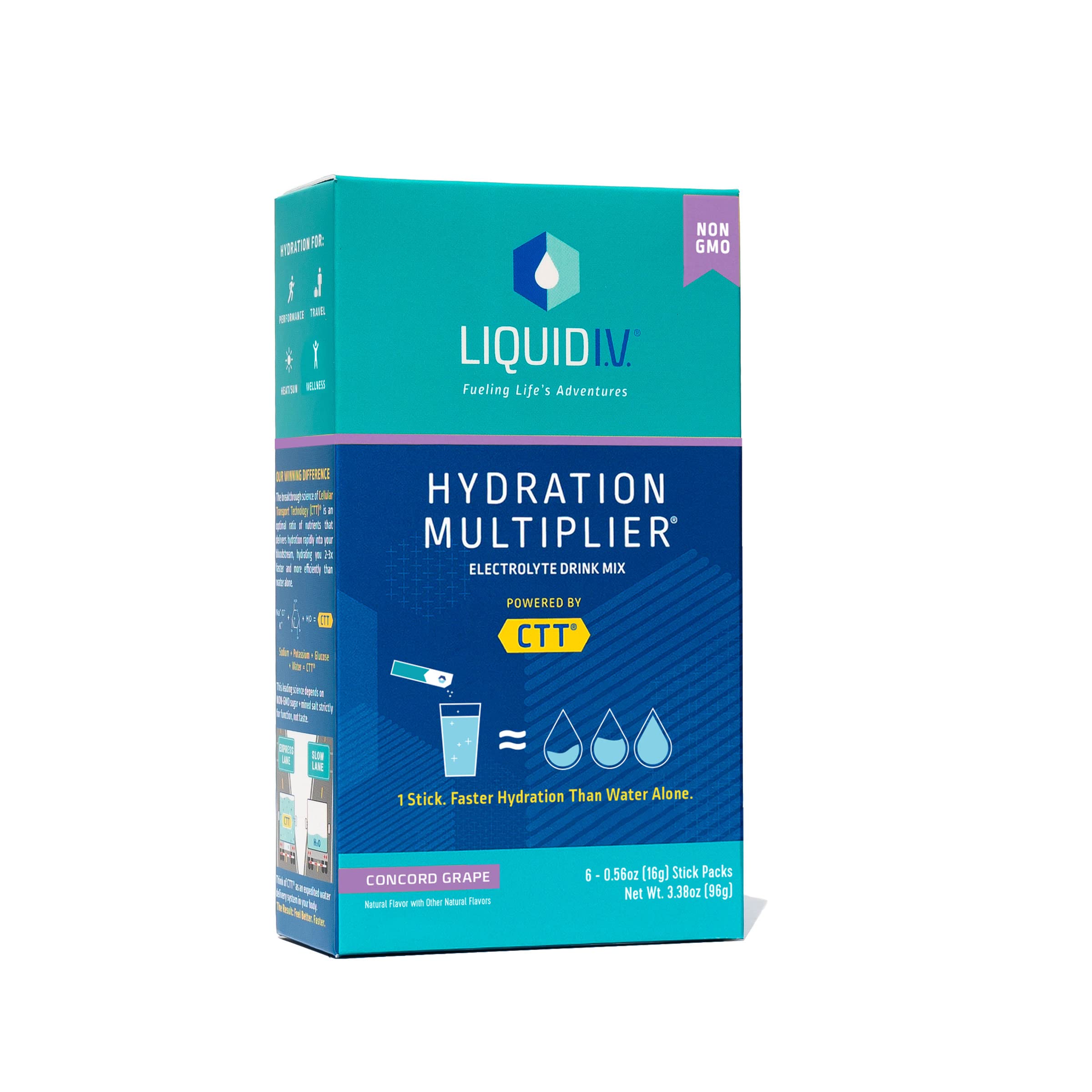 Liquid I.V, Hydration Multiplier Drink Mix, Grape, 6 Count