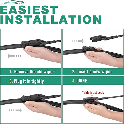 Miniatura 7 de Limpiaparabrisas delantero y trasero de 24 pulgadas + 17 pulgadas + 13 pulgadas para Terrain Chevy Equinox 2010-2017, repuesto para todas las