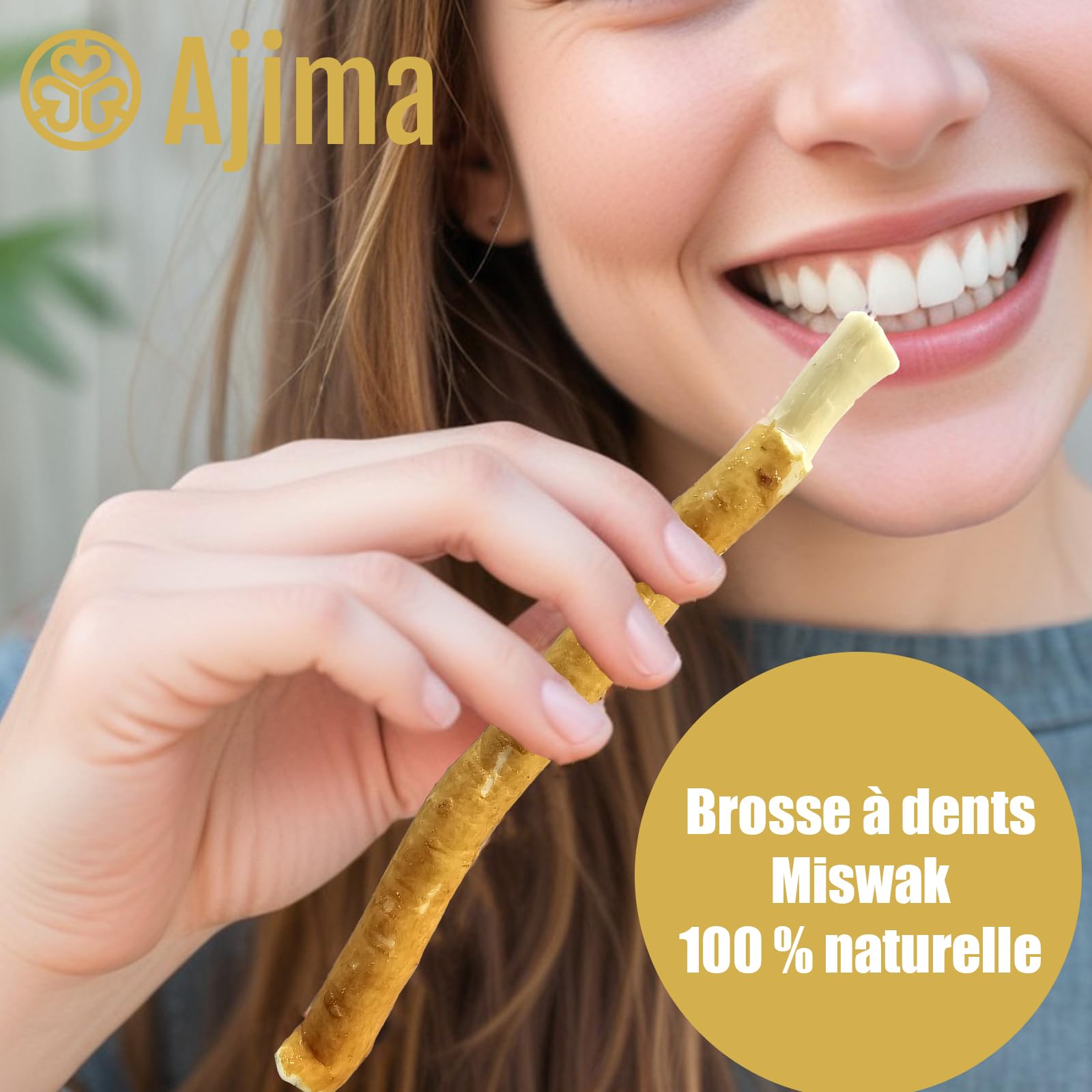 Siwak Naturel 5X + Étui OFFERT* Miswak Brosse à Dents Naturelle en bois d'Araq Blanchiment Dentaire et Fraîcheur Nettoyante et Désinfectante - Zéro déchet Biodégradable