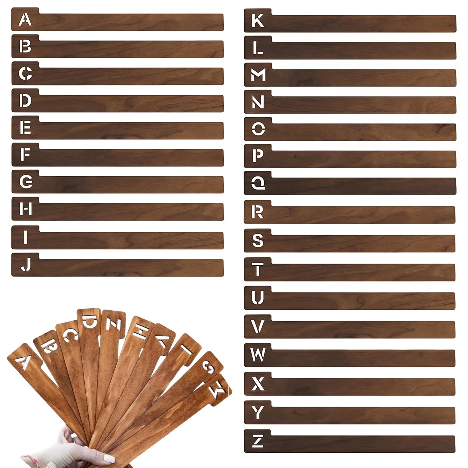 26 PCS Vinyl Record Dividers Wooden Alphabetical A-Z DVD CD Dividers