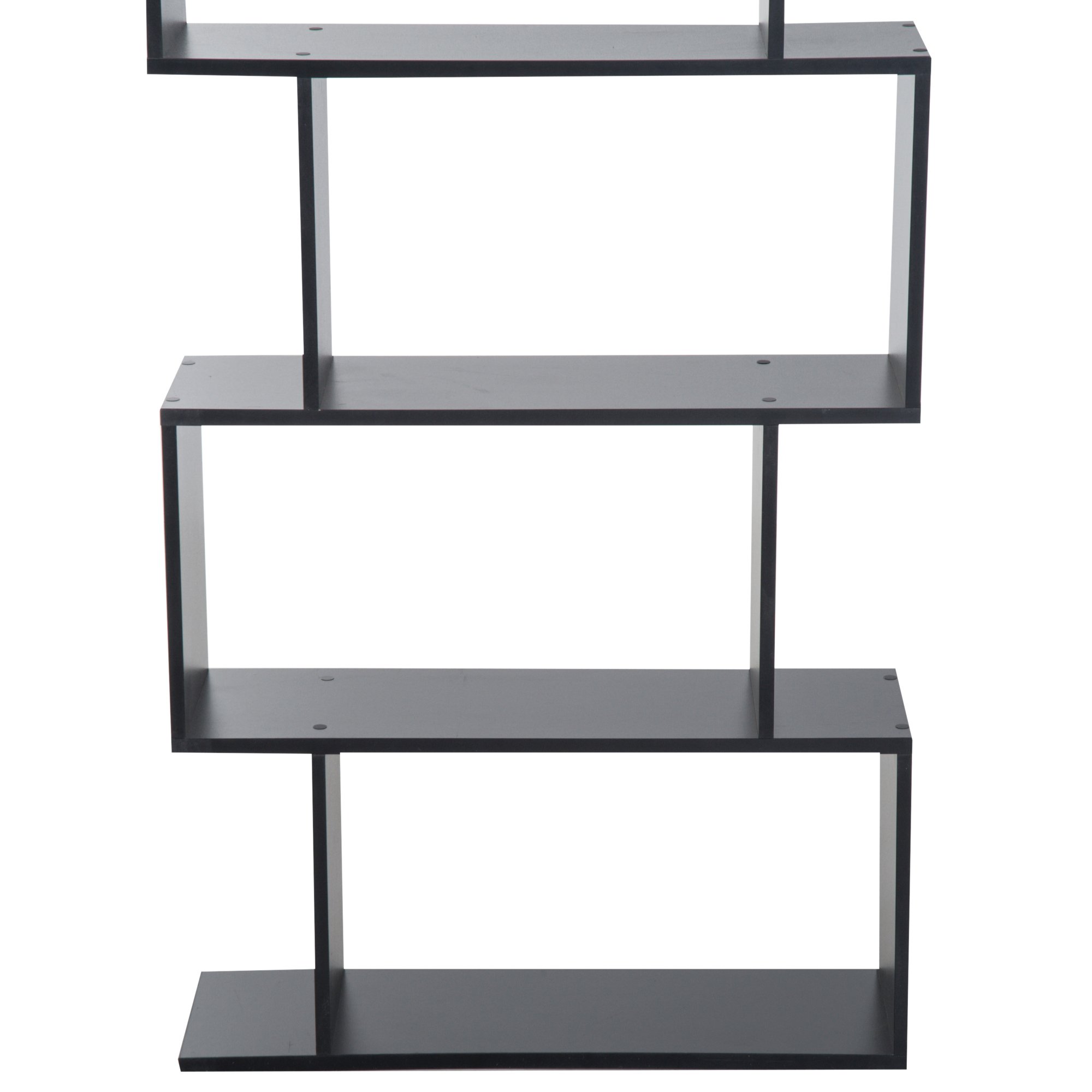 HOMCOM Zickzack-Bücherregal 6-stufig 80x23x192cm Schwarz