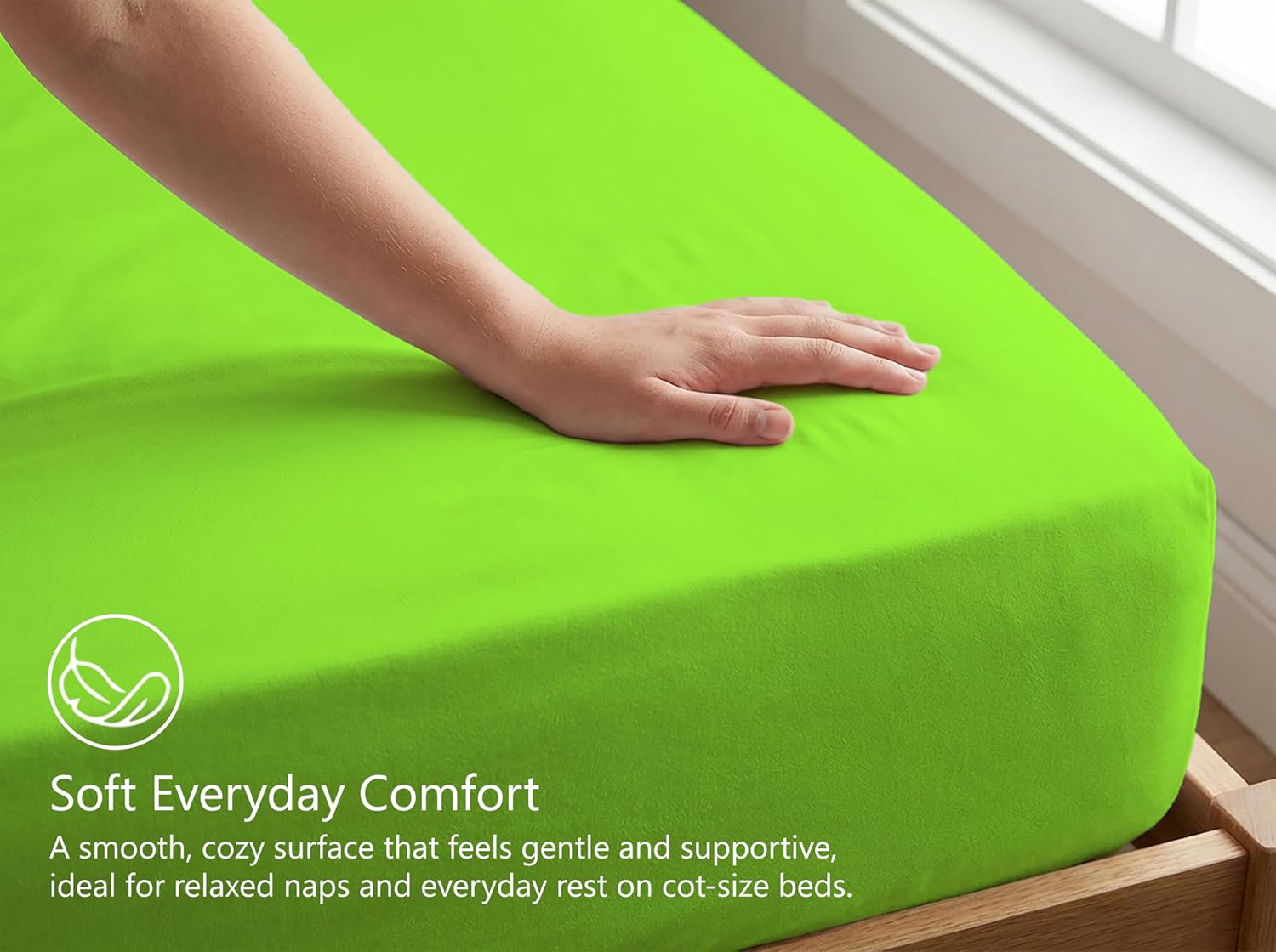 Cot Fitted Sheet Pack of 2 for Narrow Twin Mattress 31 x 75 Inch Elastic Fitted Sheets for RV Bunk Bed Camp Bunk Guest Rollaway Bed and Travel Camping 4-6 Inch Deep Pocket Soft Microfiber Parrot Green