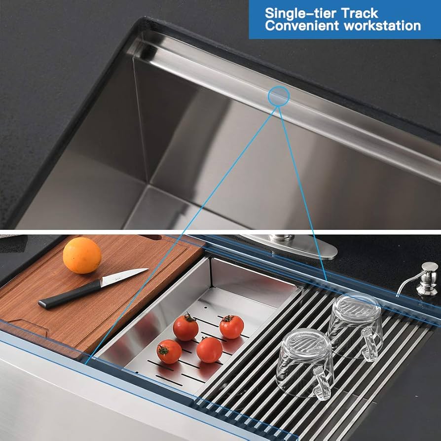 33 Inch Stainless Steel Farmhouse Sink Workstation-Bokaiya