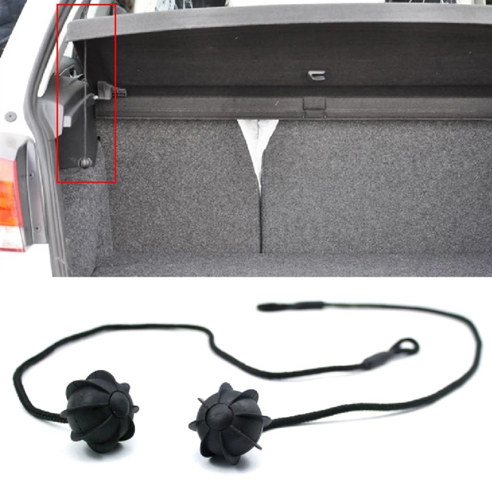 Trasera Maletero Cuerda Compatible con VW para Rabbit 2006-2009 para GTI 2006-2013 2 Correas De Sujeción para Bandeja De Coche, Cable De Sujeción, Cubierta De Lona ​​1K6863447A9B9.