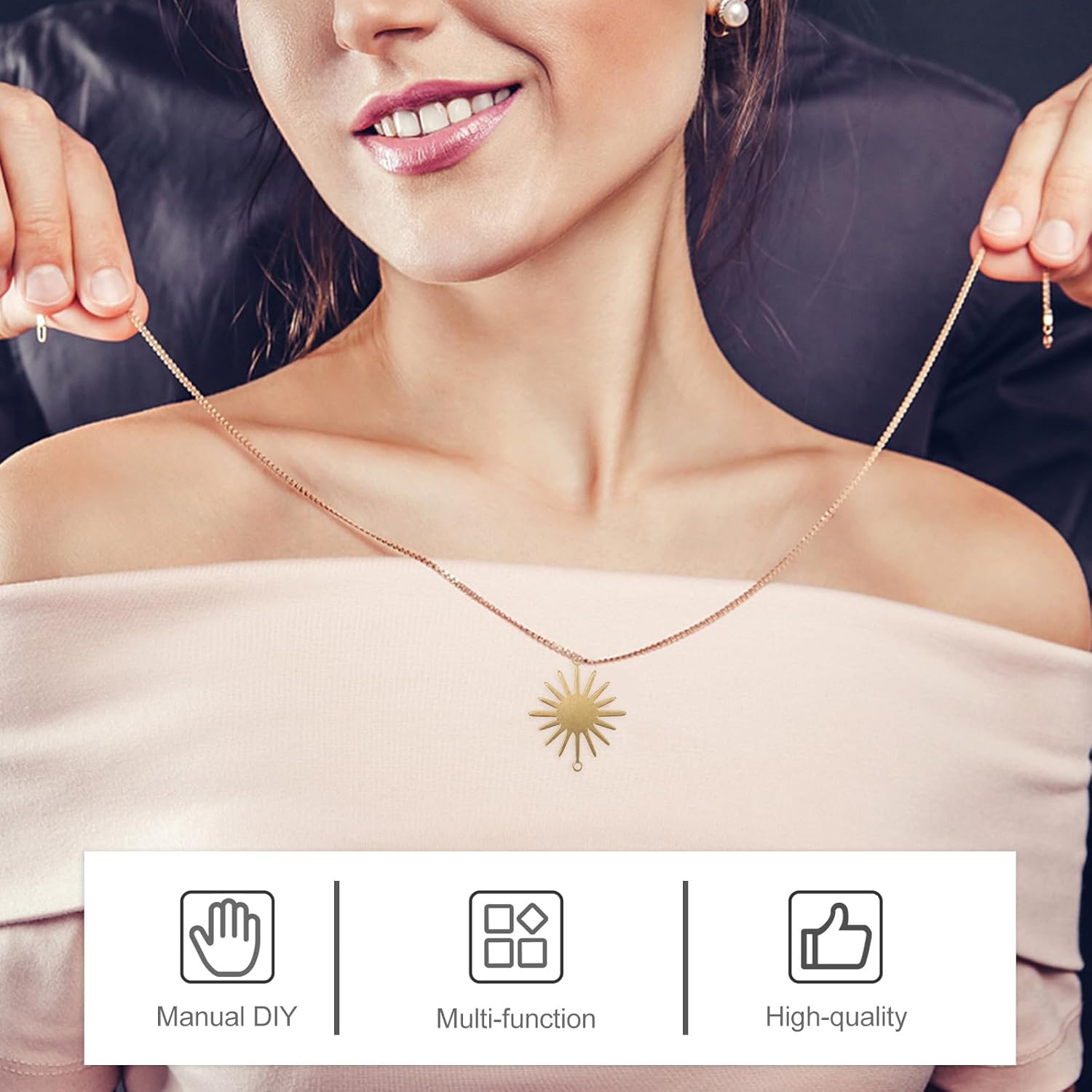 EXCEART Sunflower Pendant 20Pcs Stainless Steel Sun Charms Connectors 0.70X0.51 Inch for Jewelry Making Diy Earrings Bracelets Craft Supplies - Image 3