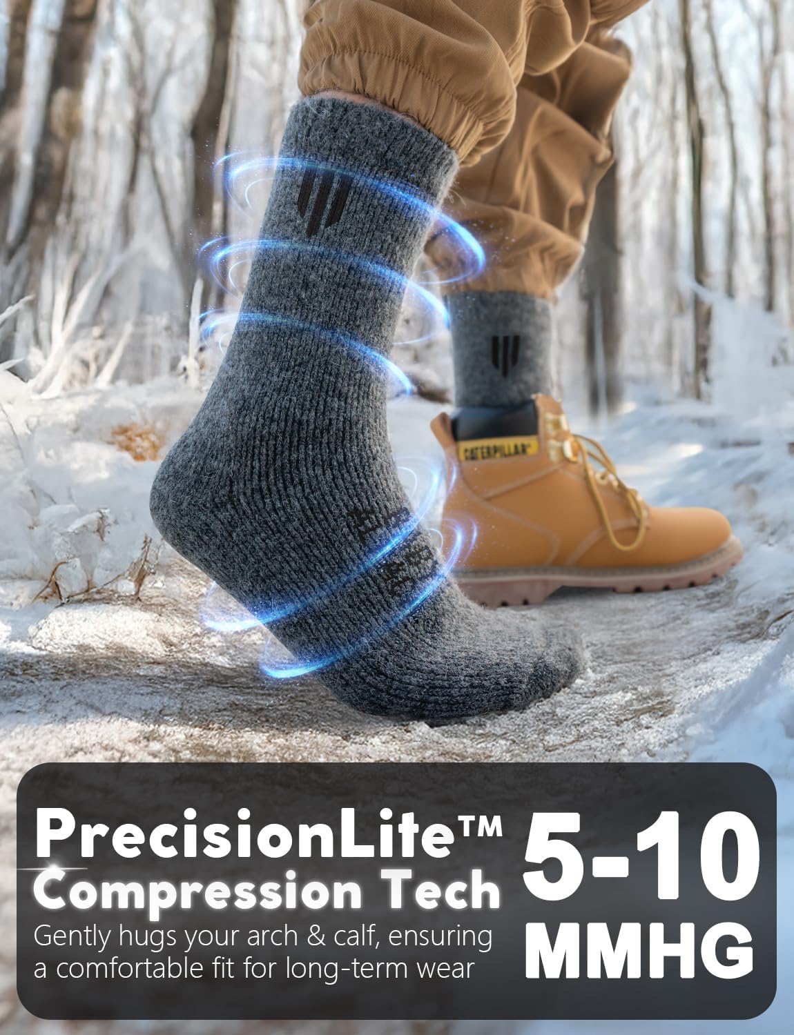 Juclise Alpaca Wool Crew Socks Men and Women,Thick Thermal Winter Cold Weather Hunting Hiking,Moisture Wicking Cushioned