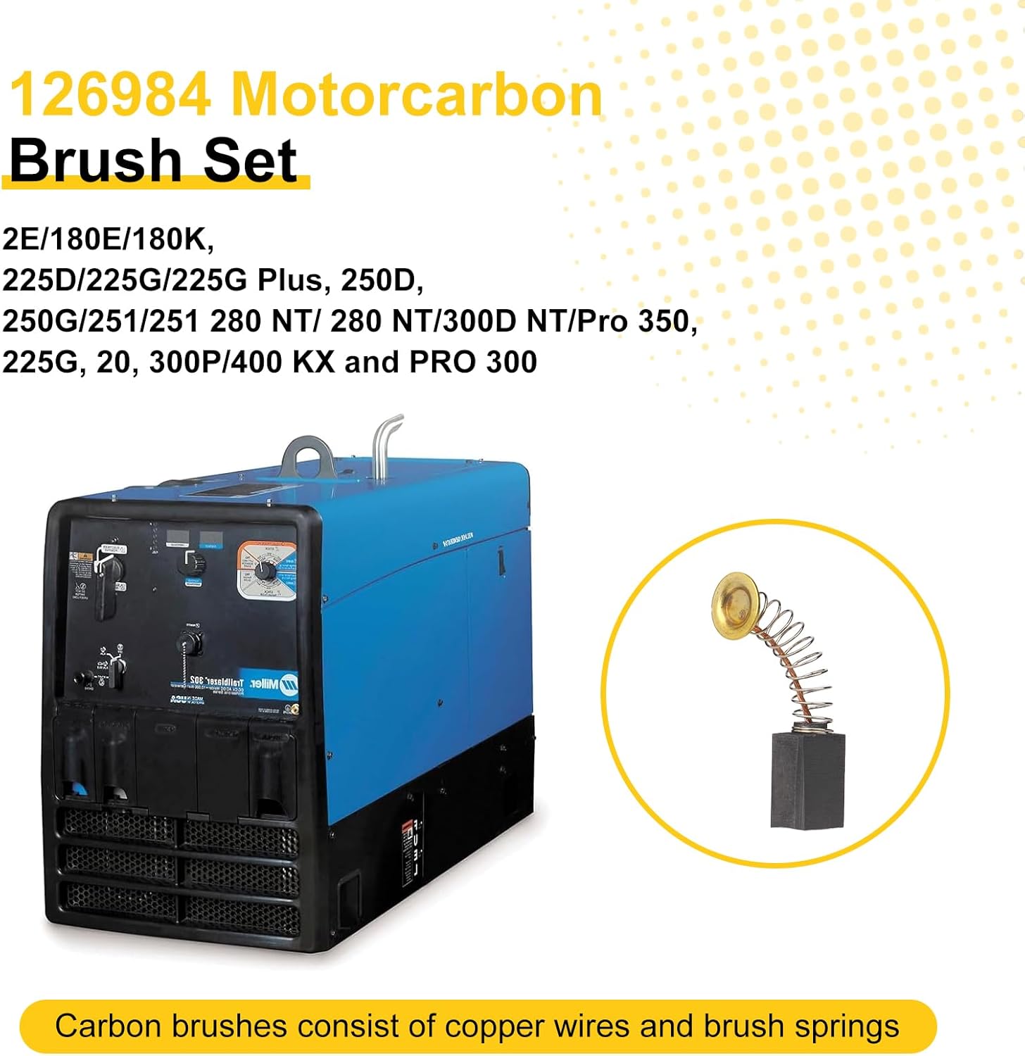 4 PCS 126984 Carbon Brush with Spring Fit for Welder Arc Welding Equipment Replacement Parts