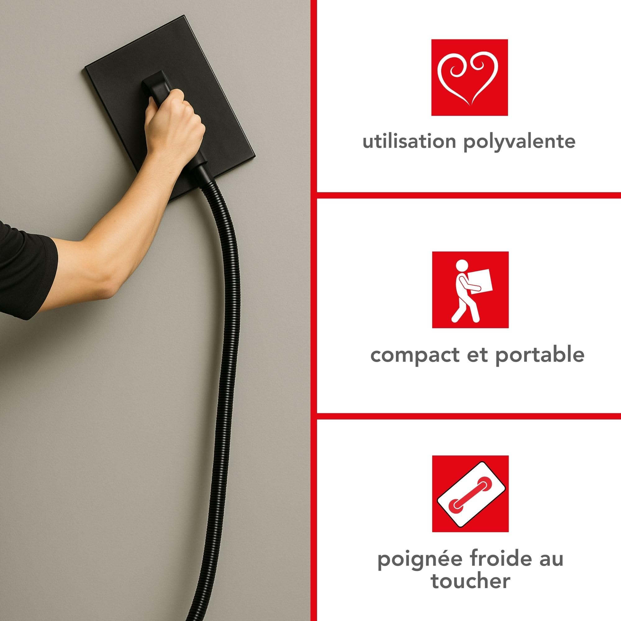 Toolland Décapeur vapeur, décolleuse papier peint, 2200W, réservoir 4,5L, autonomie 70 min, plaque vapeur 28x20 cm, tuyau 3m pour retirer facilement le papier peint