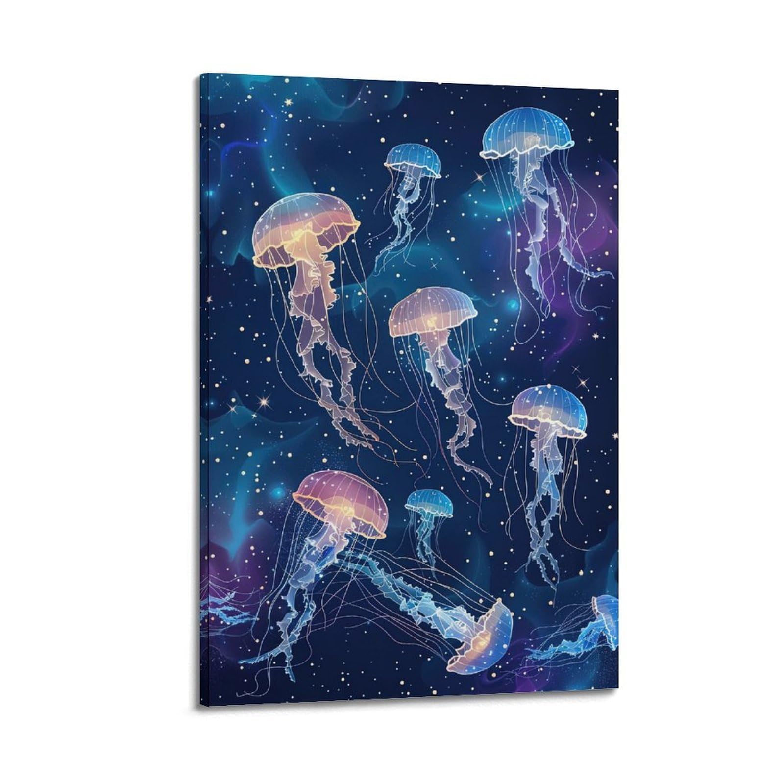 WPHSFX Marine Animal Poster Starry Jellyfish Dreamscape Poster Decorative Painting Canvas Wall Posters And Art Picture Print Modern Family Bedroom Decor Posters 20x30inch(50x75cm)