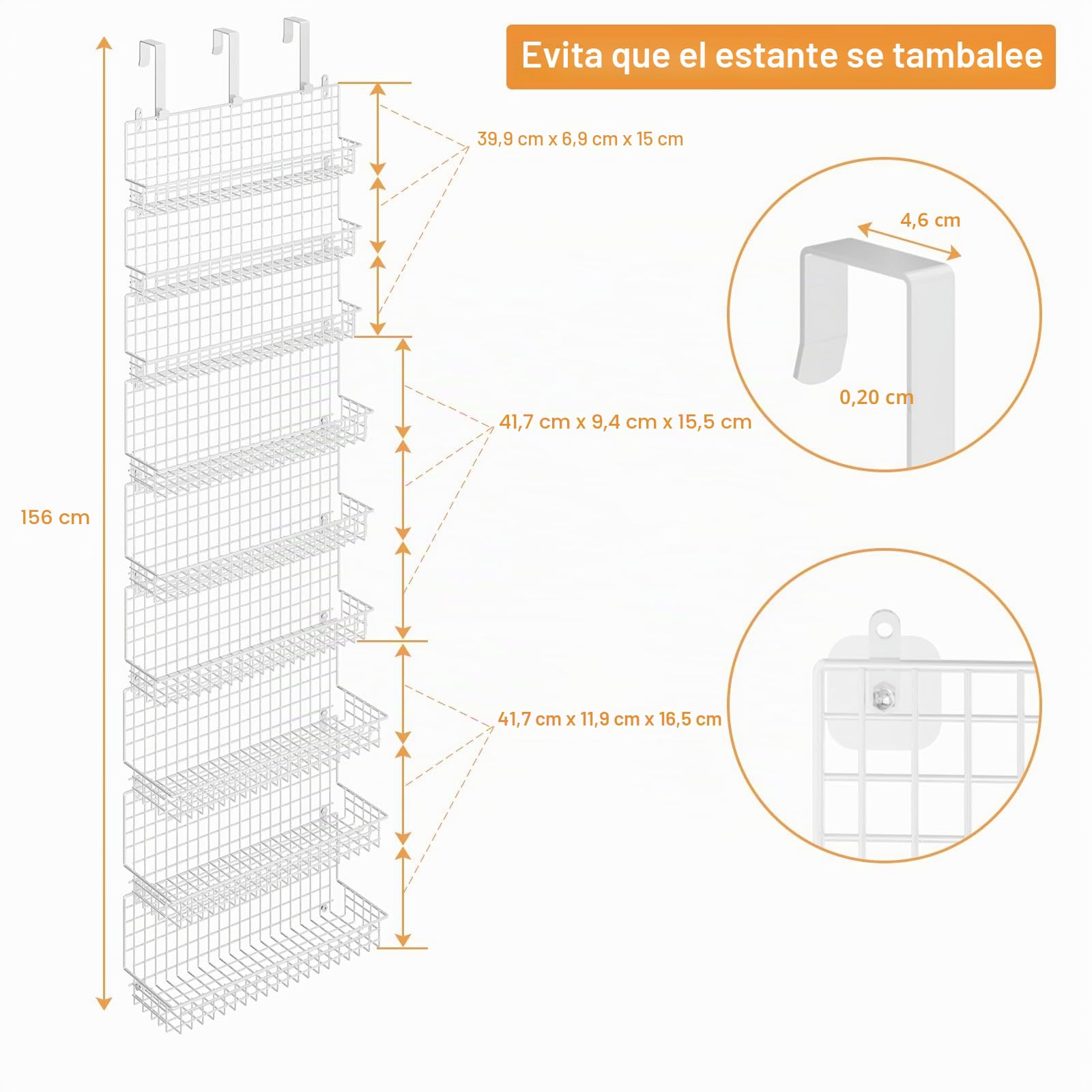 JKsmart Organizador de especias de 9 niveles con gancho para puerta, montaje en pared y capacidad extra grande para despensa, elegante diseño blanco para una organización sin esfuerzo, la mejor