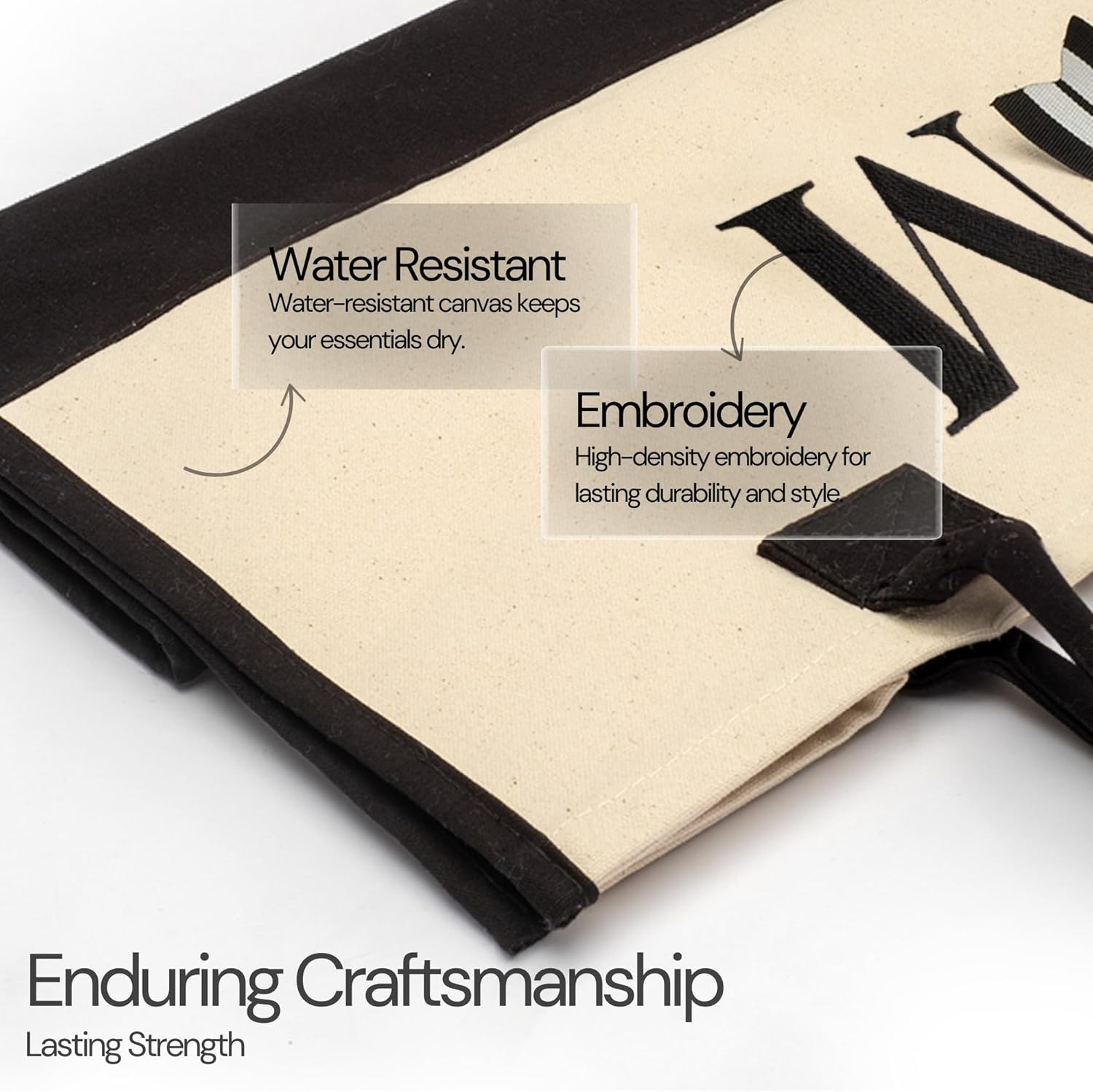 Salt Earth 100% Cotton Personalized Everyday Canvas Initial Tote Bag for Women, Monogrammed Large Utility Bag for Beach - Image 4