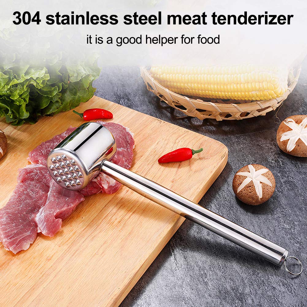 MKNZOME Meat Tenderizer Tool - Stainless Steel Meat Mallet With Comfort Grip Handle - View #7