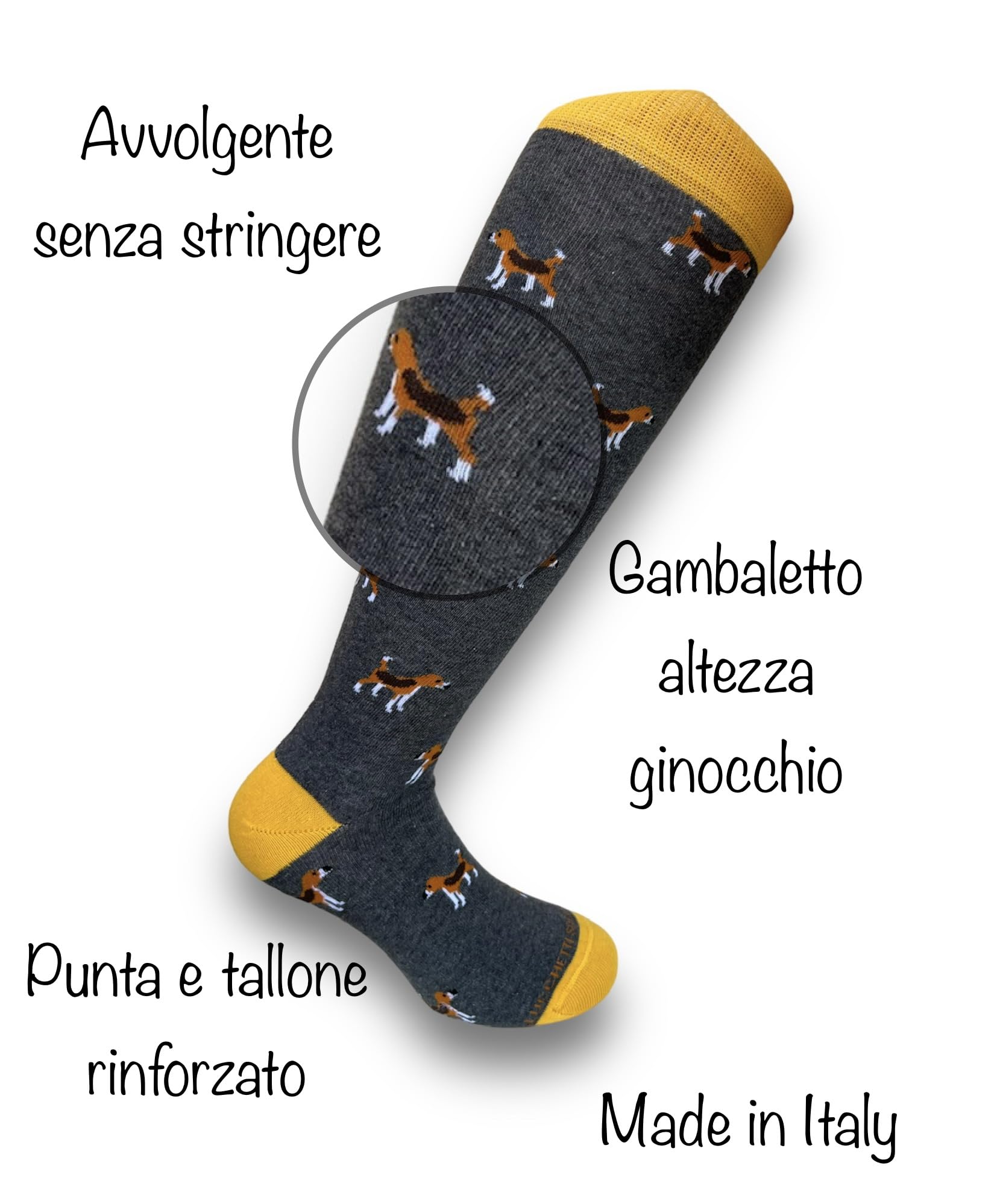 Lucchetti Socks Milano Set mit 6 Paar Herren-Socken, lang, warm, aus Baumwolle, bunt, gepunktet, Muster Fashion, hergestellt in Italien