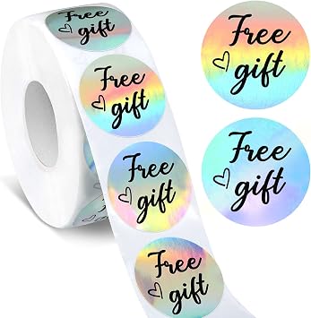 1000 Pieces Customer Appreciation Sticker Holographic Business Shopping Labels Round Adhesive Present Stickers Colorful Thanks Seal Label for Mailing Packing Envelope Postcard, 1.5 Inch