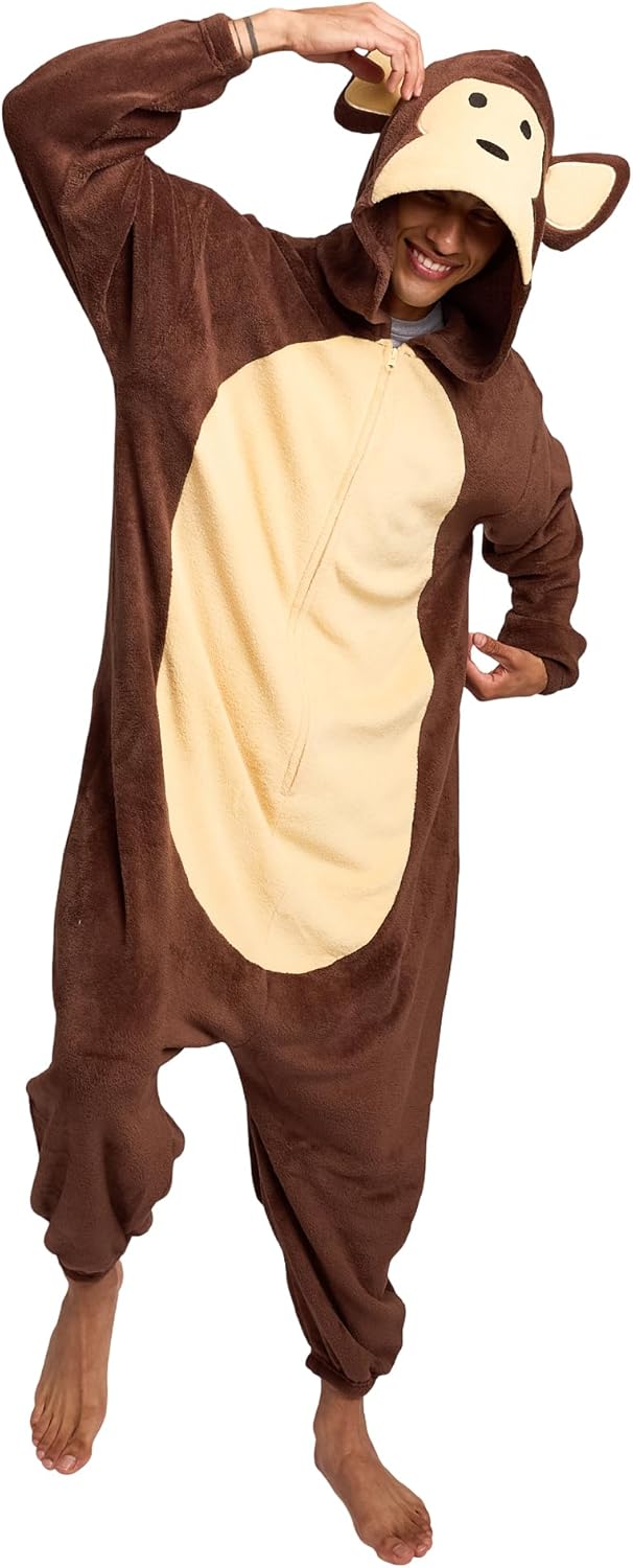 Bioworld Monkey Adult Long Sleeve Hooded Kirugumi Cosplay Onesie Costume Suit