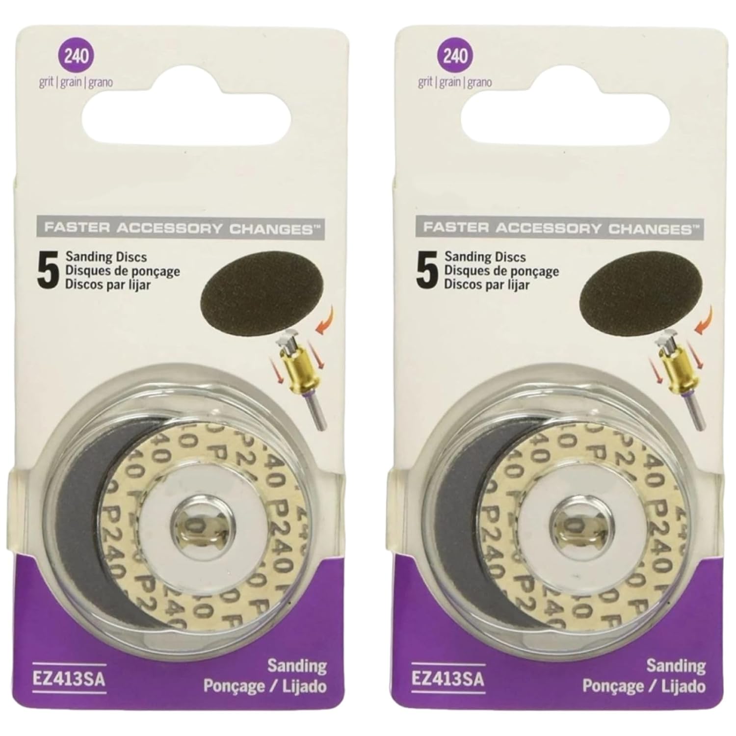 EZ413SA-2PK Replacement 240 Grit Sanding Discs 10 Pack - for Dremel 4000 400 398 395 300 285 275 200 100 8200 800 780 300 8220