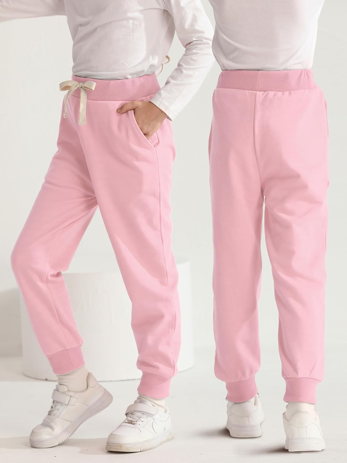 HXP 3 Pack Girls Sweatpants Girls Joggers Soft Cotton Athletic Sweatpants Pants for Kids with Pocket Drawstring - Image 3