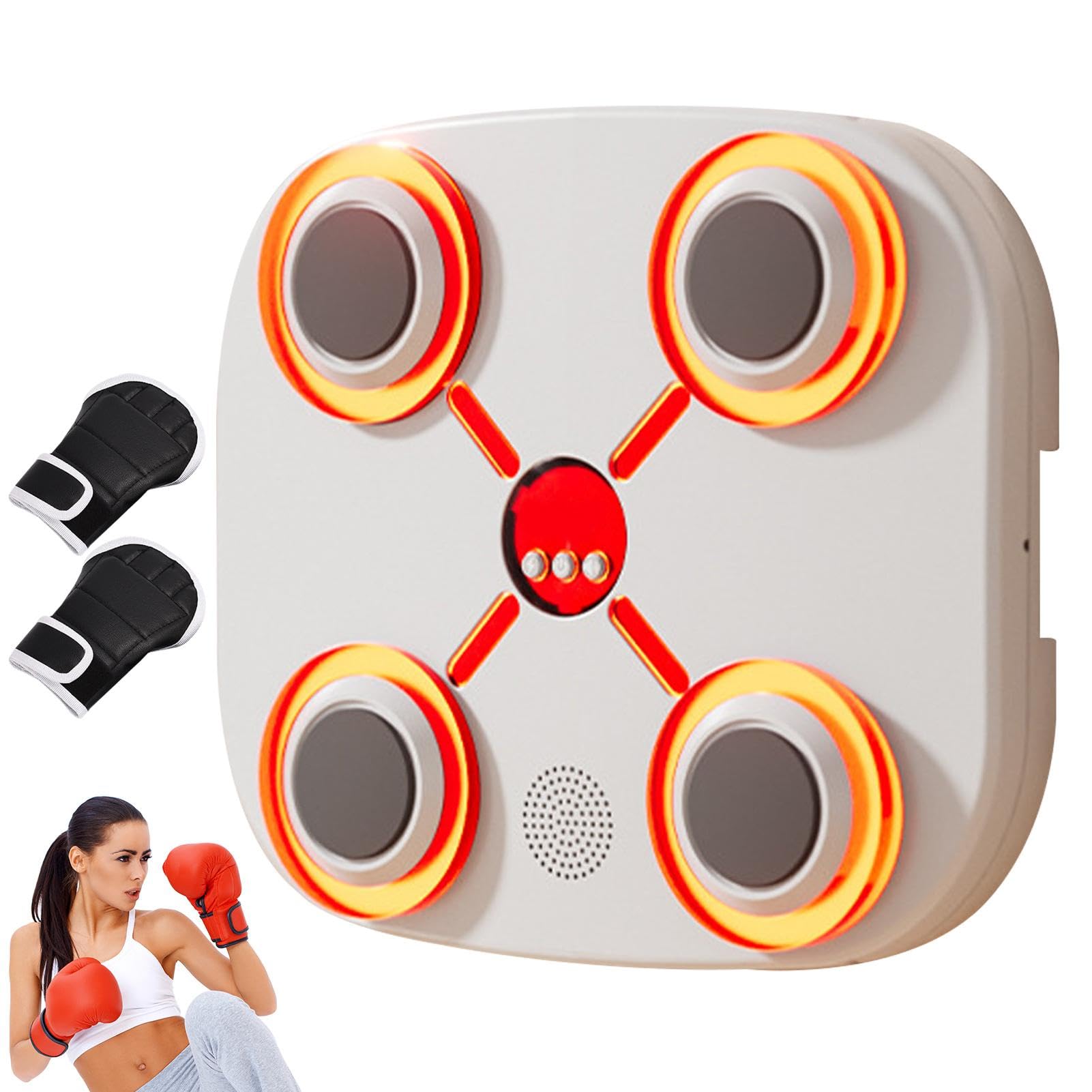 Bersaglio Elettronico da Boxe Attrezzo da Allenamento Domestico a 3 | Allenatore di Boxe con Musica da Parete Adatto A Uomini, Donne, Ragazzi, Ragazze, Giovani, Adolescenti, Figlio E Figl