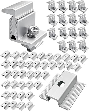 Solar Panel Mounting Brackets 1.06 Inch with 32-50 mm Clamps, 56Pcs