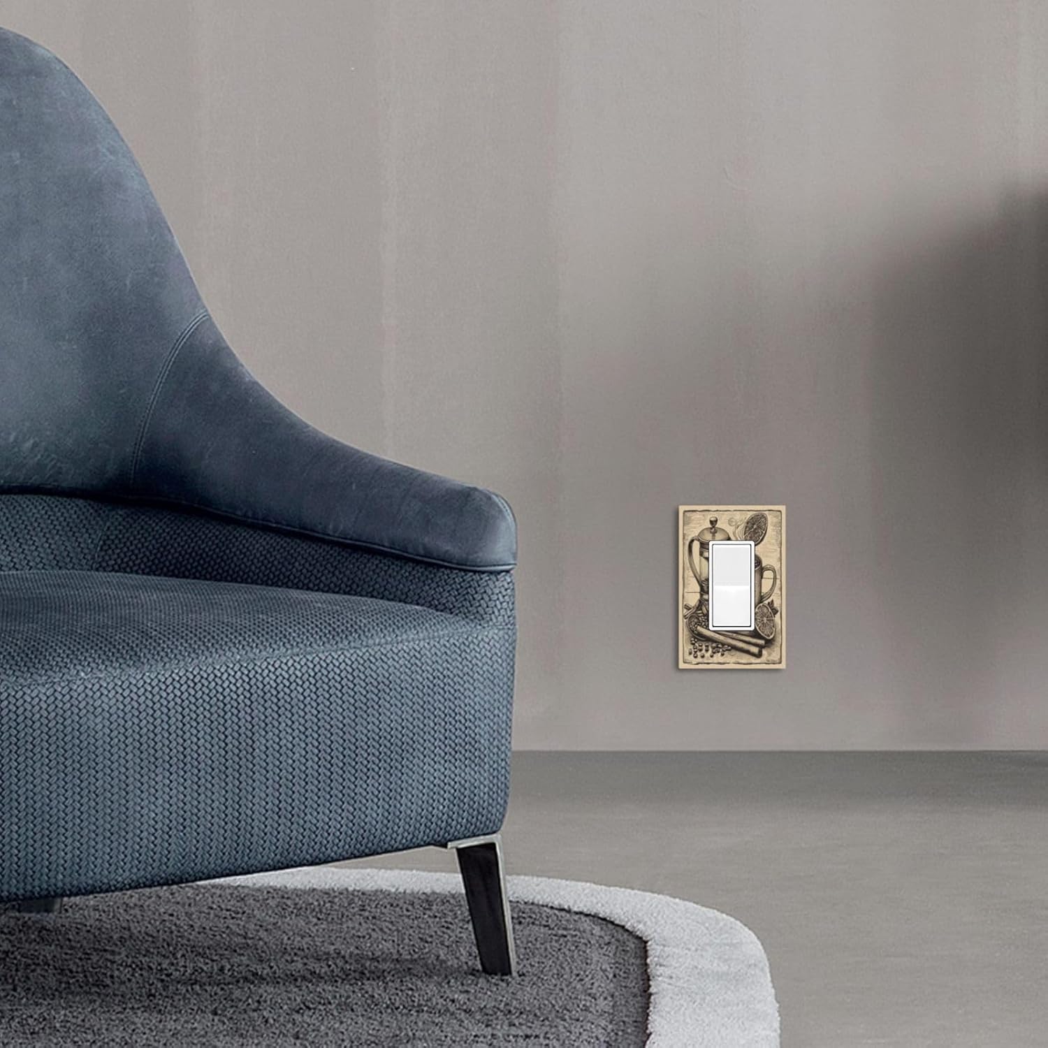 Light Switch Cover Plate Beige Vintage Rustic Coffee Beans Spice 1 Gang Outlet Covers Single Rocker Decorative Switch plates Electrical Wall Plates GFCI Receptacle for Kitchen Coffee Bar Decor