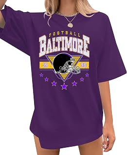 Oversized Football Shirts Women Game Day Tshirt Football Outfits Team Fan Gifts Tee Tops