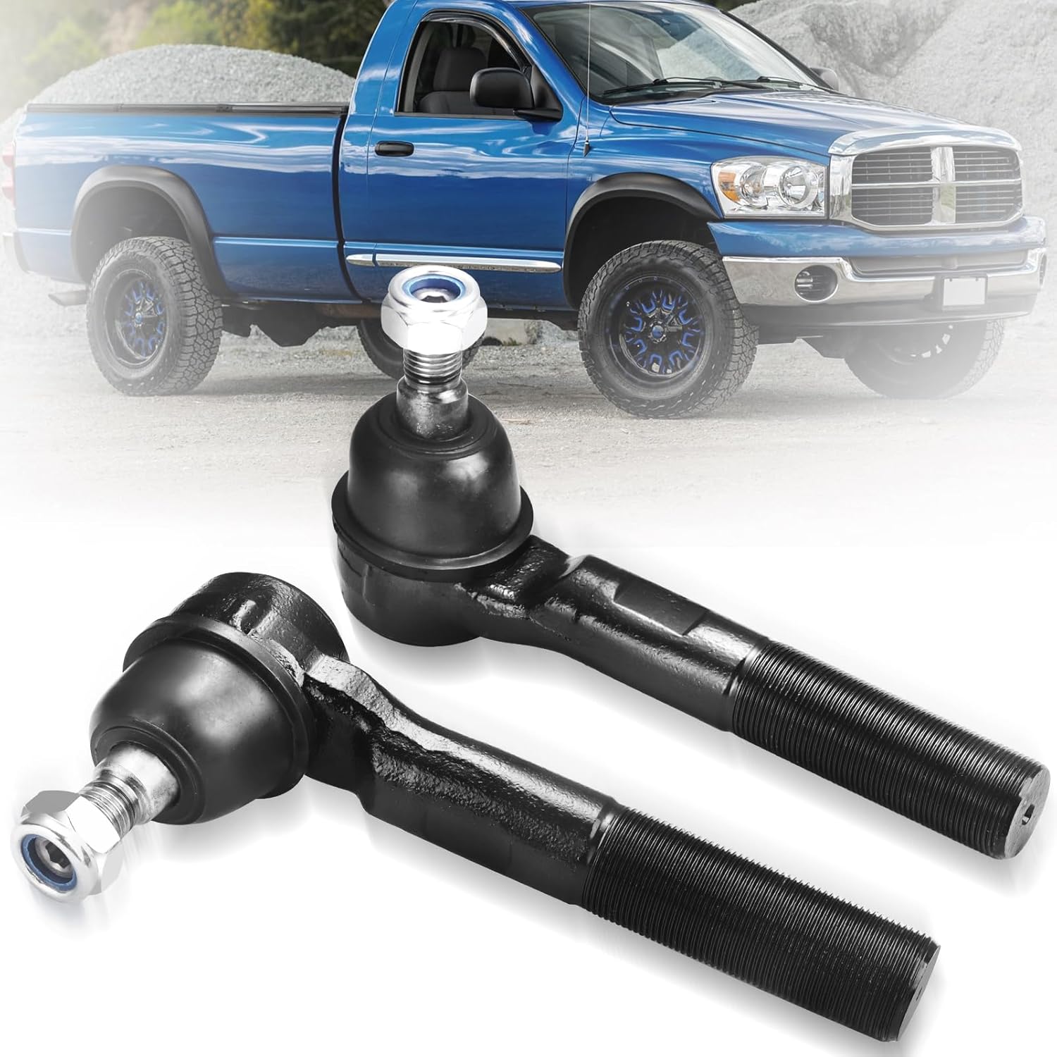 2pc ES800948 Front Outer Tie Rod End Compatible with 2015-2019 Escalade, Suburban, Silverado 1500, Tahoe, Yukon, Sierra 1500