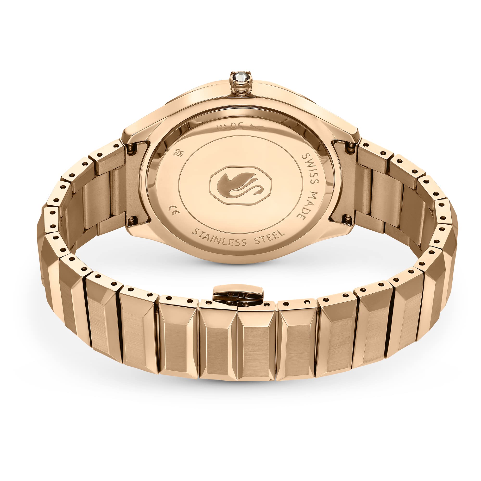Swarovski Zegarek 37mm, Swiss Made, Metalowa bransoleta, W odcieniu srebra, Stal szlachetna
