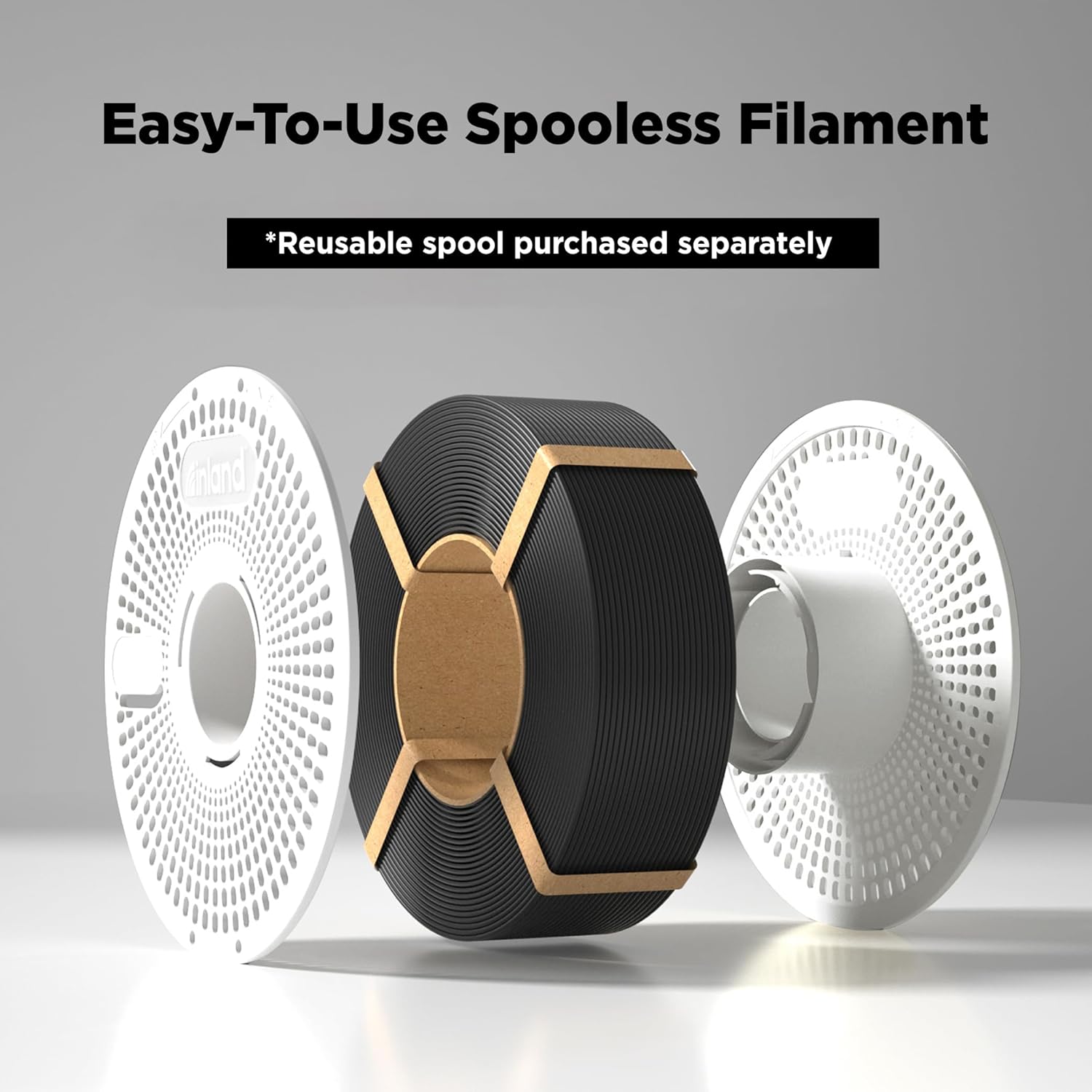 Inland V2 Reusable Filament Spool, 3D Printing Replacement Spool for Inland Spooless Filament, Compatible with Bambu Lab Filament Refill