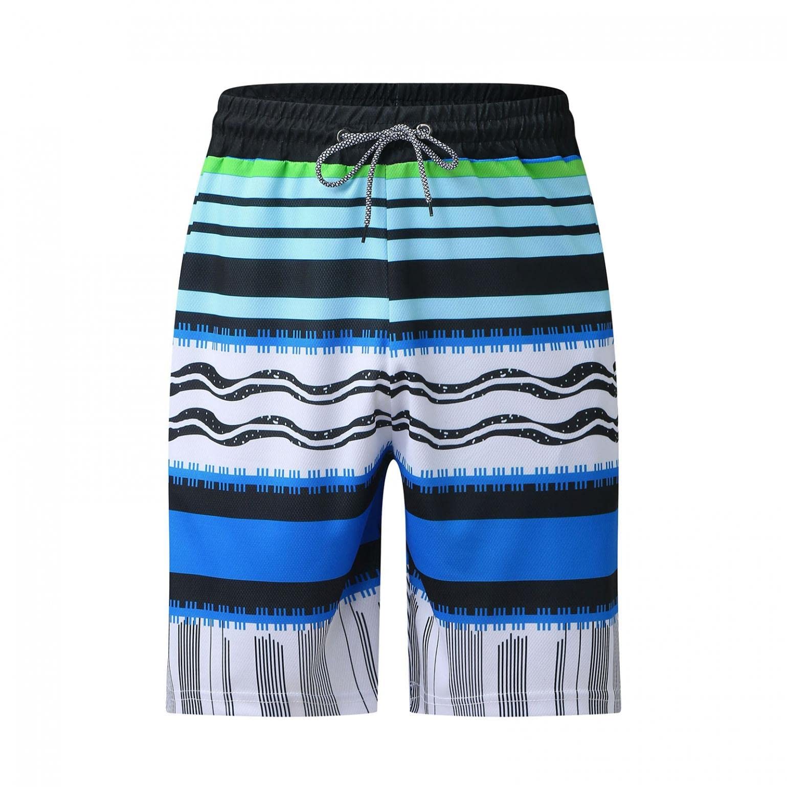 Męskie kąpielówki na lato, na plażę, do surfowania, z podszewką z siateczki, niebieski, 4XL