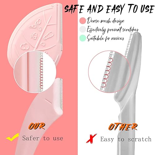 Miniatura 5 de ONEUPIN Juego de 12 recortadoras de cejas, hojas de acero inoxidable, curvadas para cejas, afeitadora facial, moldeador de cejas adecuado para