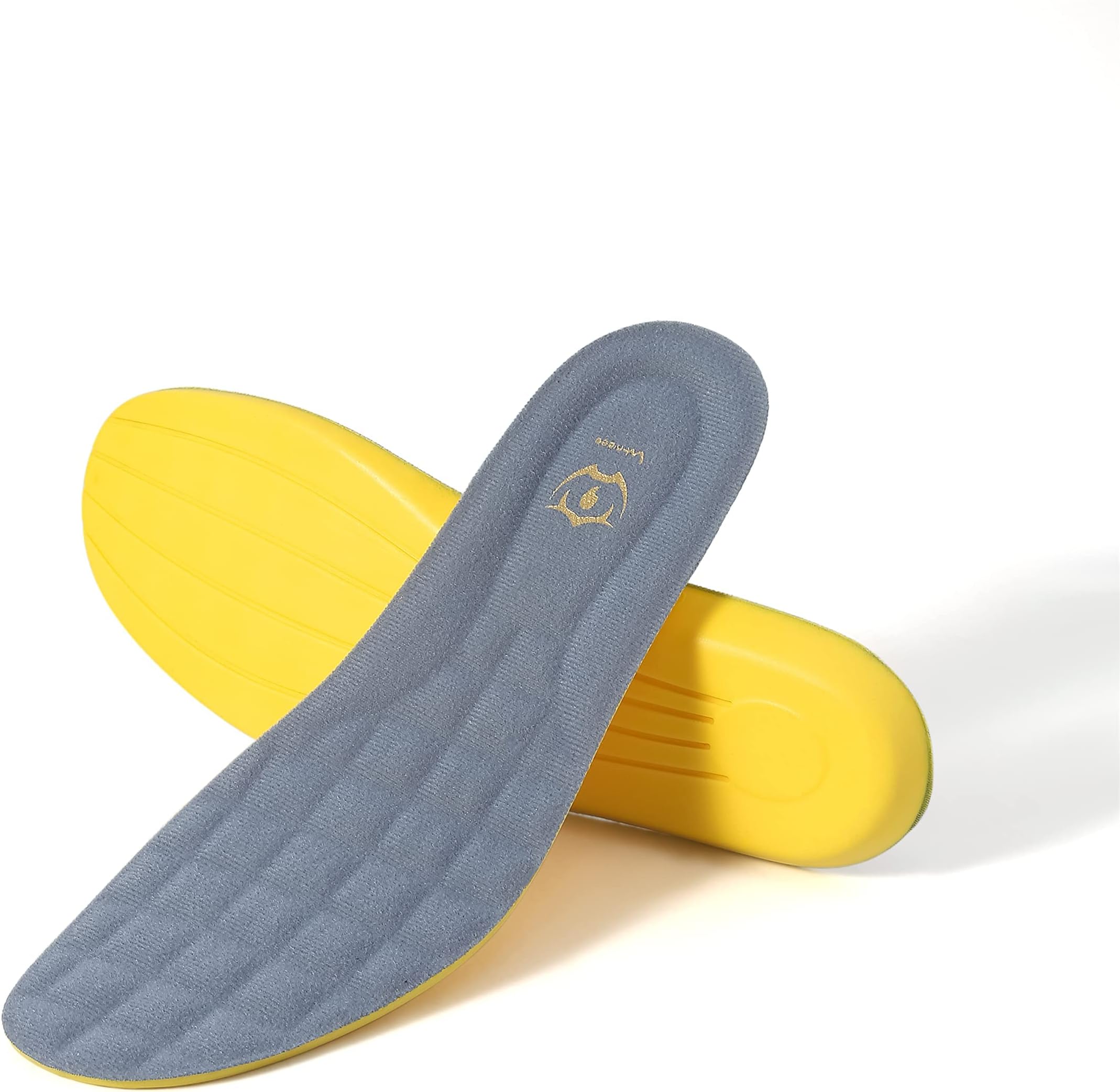 Wnnideo Full Length Thick Memory Foam Shoes Insert with Arch Support - Premium Cushioning Orthopedic Shoe Insoles for Heel Pain & Plantar Fasciitis, Running, Hiking, Working Men & Women (Grey, 12)
