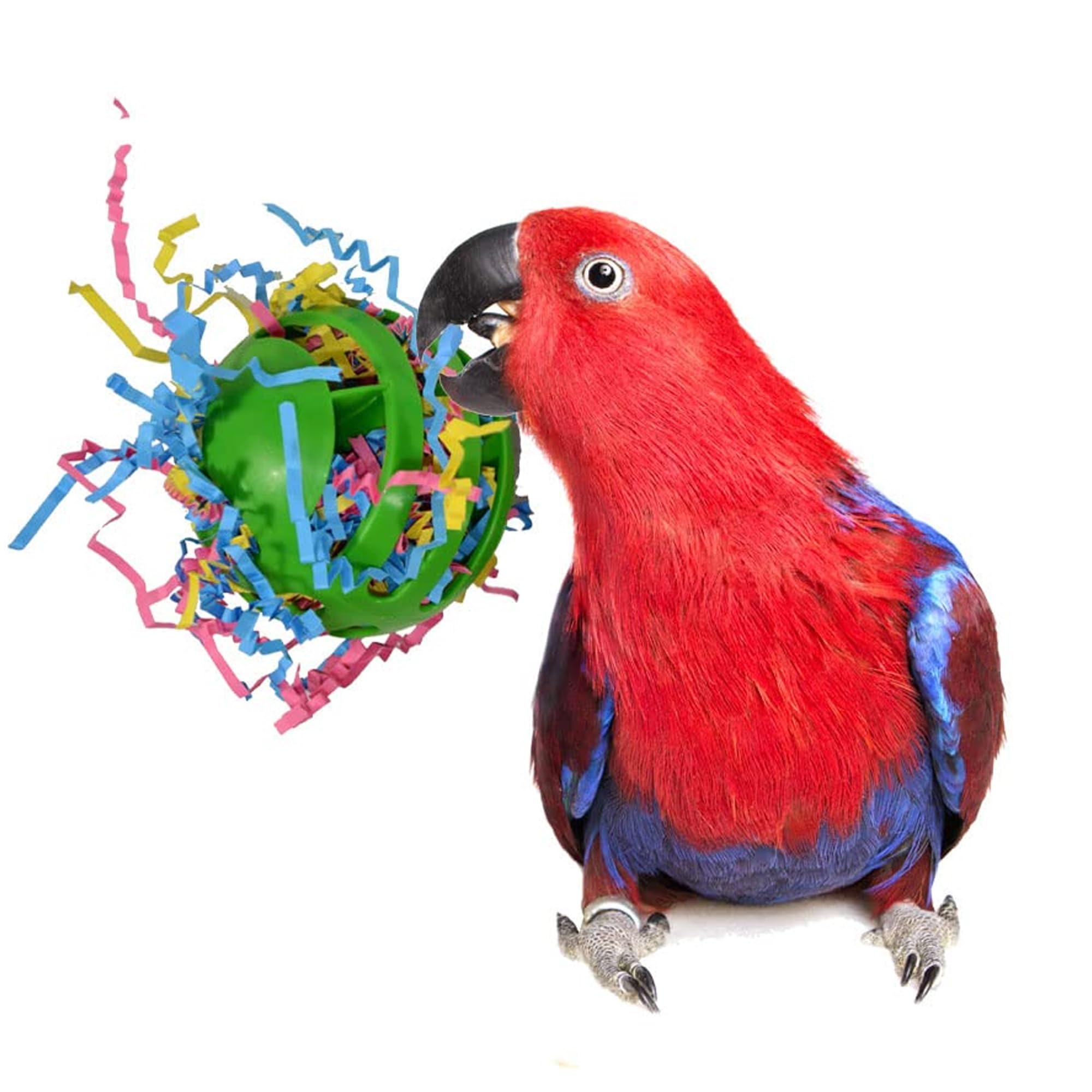 Super Bird Creations SB760 Waffle Ball Stuffers Toy, Colorful Bird Toys with Crinkle Shred, Satisfies Pulling & Preening, Relieves Boredom, Ideal