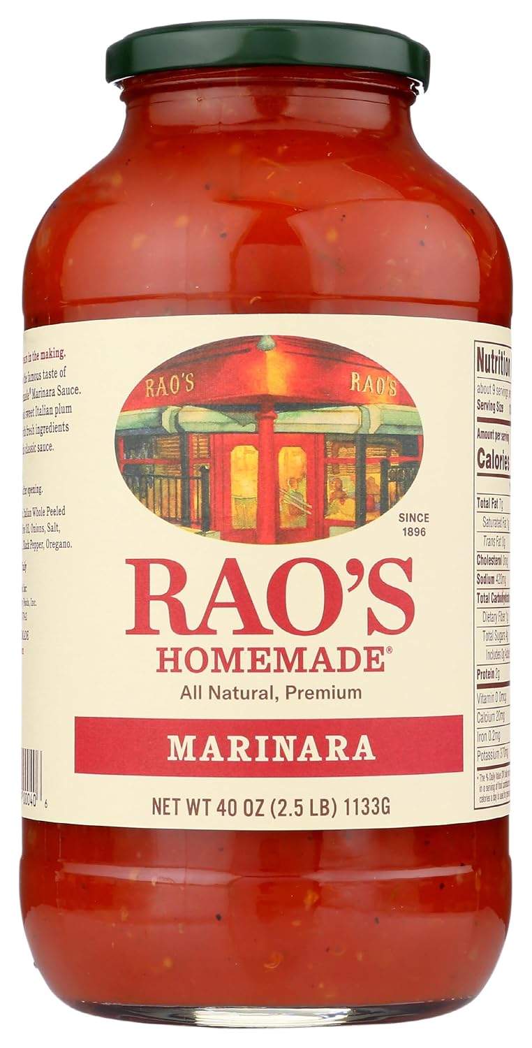 Rao's Homemade Marinara Sauce 40 oz Family Size - No Sugar Added, Gluten-Free All-Purpose Italian Tomato Sauce