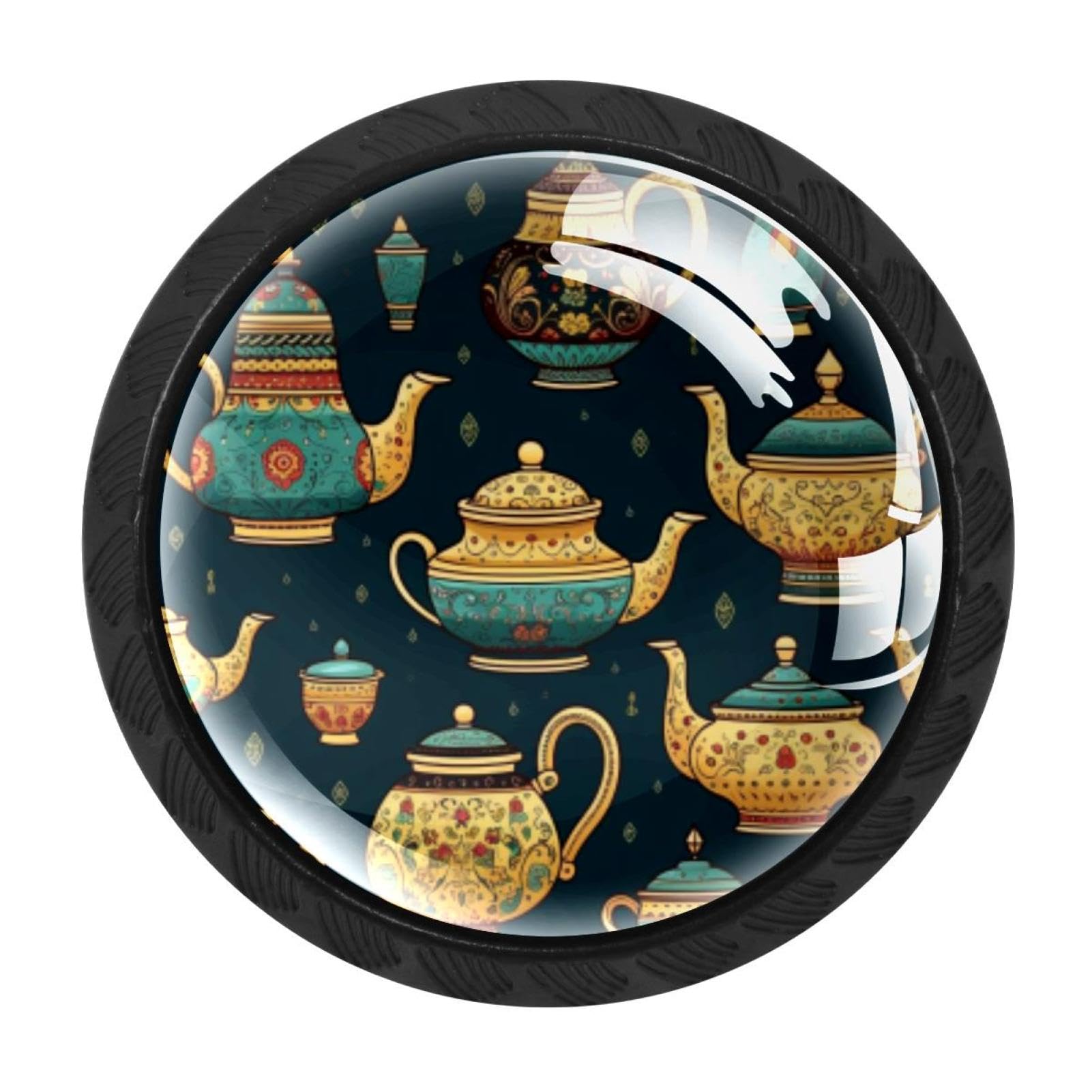 CHENZZZZ 4 Pieces Dresser Knobs Arabian Tea Kettle Drawer knobs Cabinet Knobs Pull Handles for Home Kitchen Office
