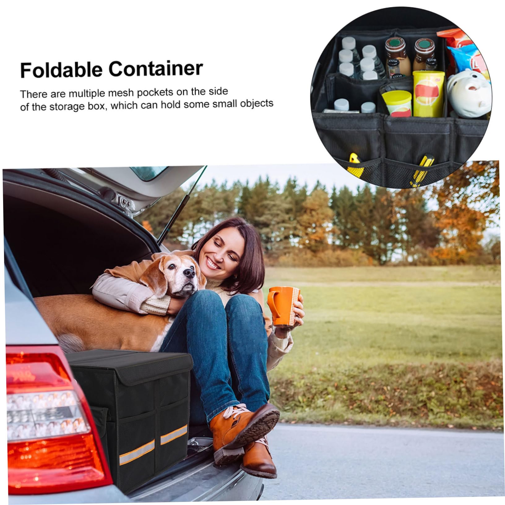 OUNONA 1pezzi Organizer Per Bagagliaio Auto Da Scatola Portaoggetti Robusta in Oxford Divisori Rimovibili Tasche Rete Pieghevole Per Auto e Uso Domestico
