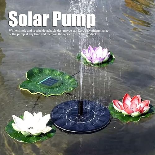 Miniatura 5 de Fuente de baño para pájaros con energía solar, fuente solar, solar desmontable, bomba flotante sin escobillas antiobstrucción, negro, con doble