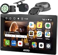 ATOTO P9 9" QLED Android Hordozható Autós Navigáció, 4G+32G Autórádió, Vezeték Nélküli CarPlay, 1080P Tolatókamera, GPS Nyomkövetés, 4G-LTE, 1