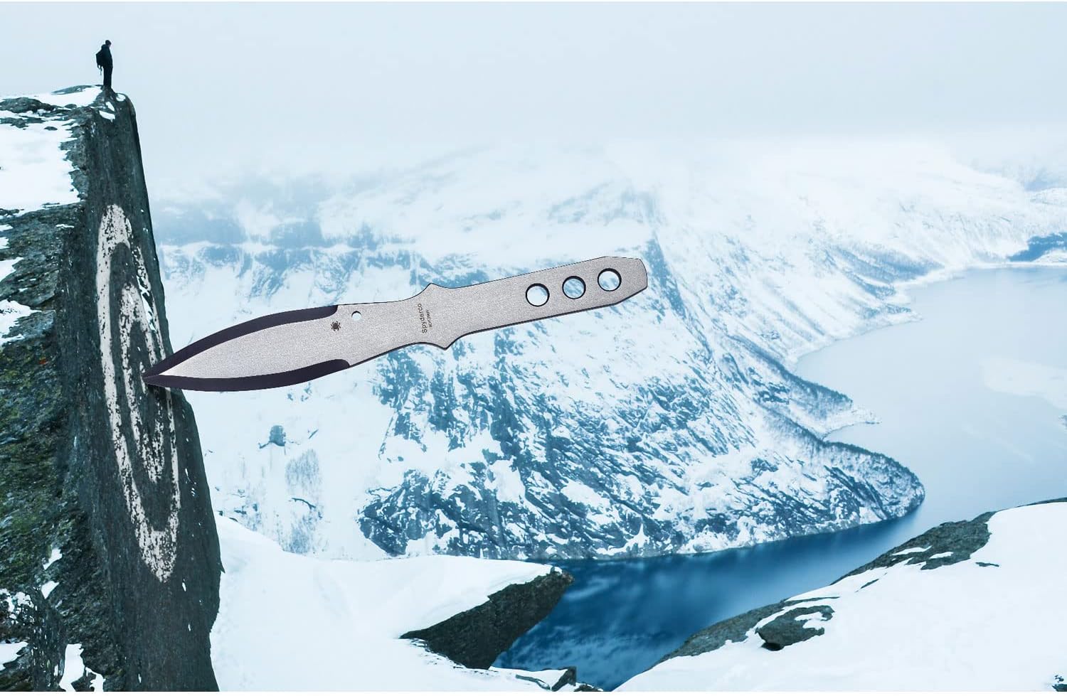 🛒 Flash Sale Spyderco SpyderThrowers - Small - Set of Three 8Cr13MoV Stainless Steel Knives and Leather Sheath - TK01SM