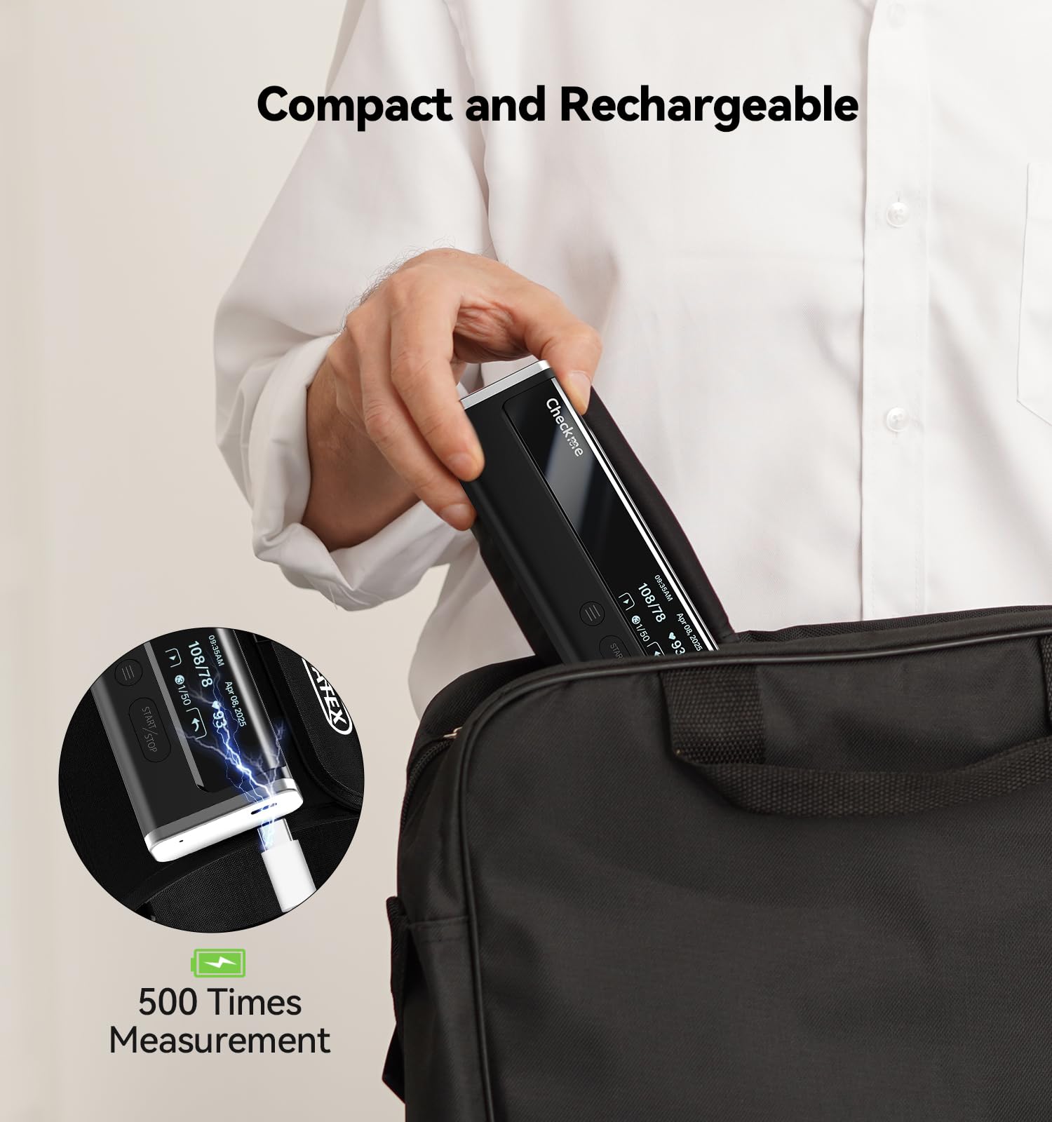 Checkme WiFi Blood Pressure Monitor for Home Use, Bluetooth Automatic Arm Cuff, Smart Digital BP Machine, Wireless Portable USB Rechargeable with X3 Accuracy Function, Free APP for iOS & Android Black