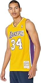 Shaquille O'Neal Los Angeles Lakers Home 1999-00 Camiseta masculina swingman clássica de madeira