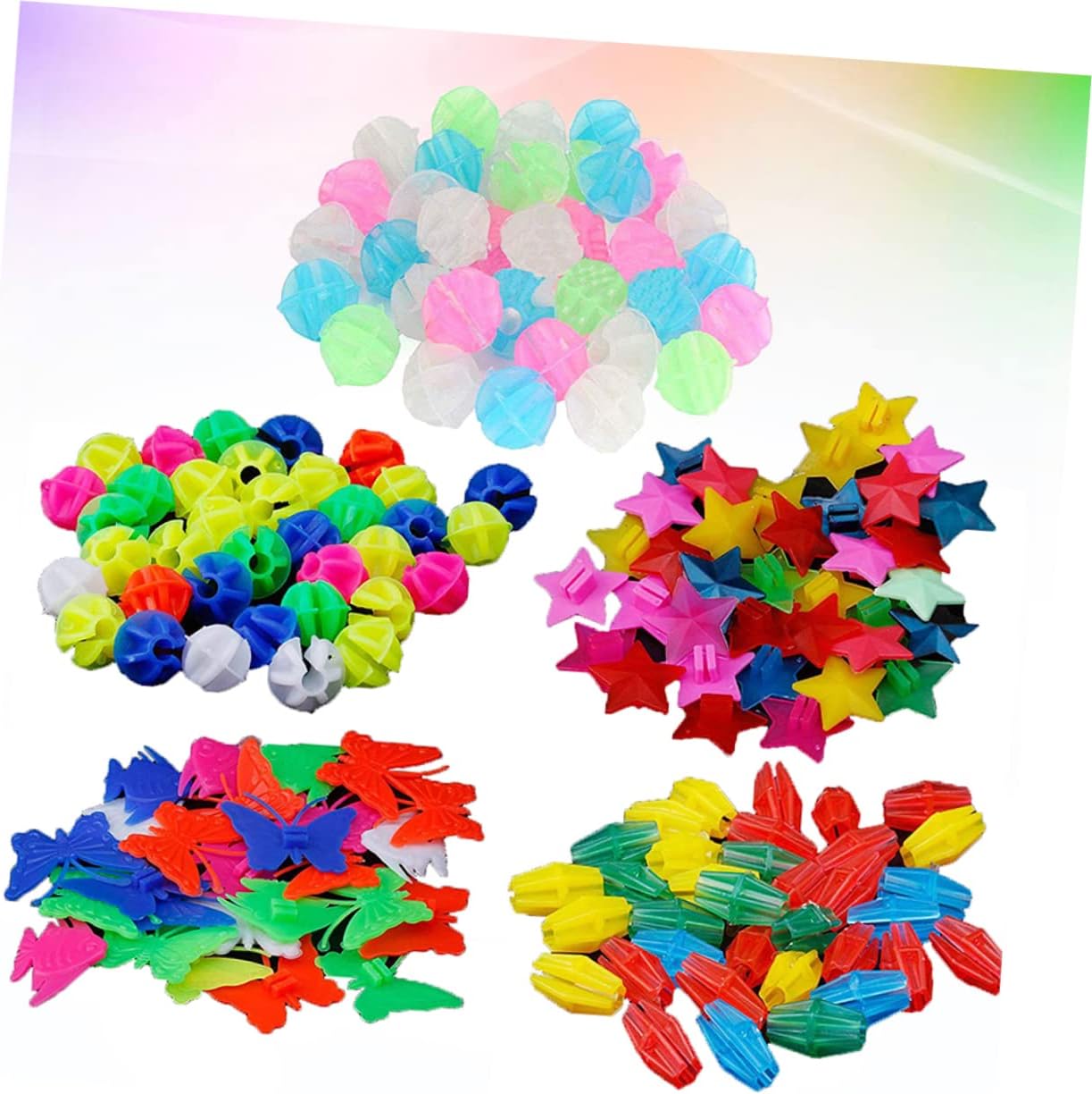 GANAZONO 170pcs Bike Decoration Beads Assorted Shapes Easy Clip Design Bike Beads for Boys